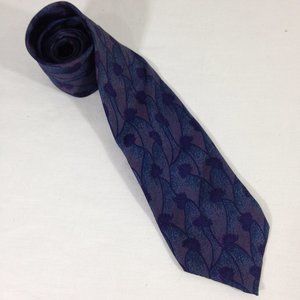 Damon Mens Neck Tie All Silk Imported Slip Stitch Blue/Purple 59"L  x 3.5"W